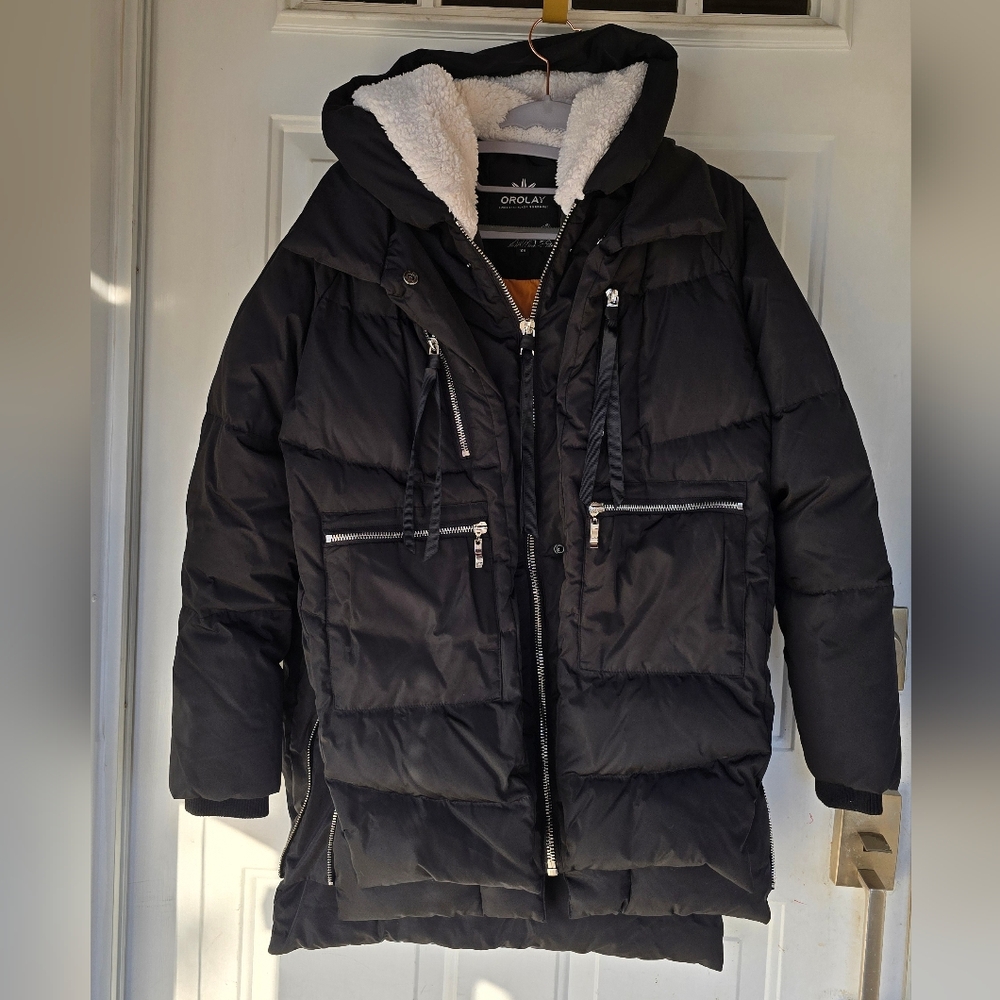 Orolay Thickened duck Down Women's Jacket Coat Size xs Black $169 Retail
